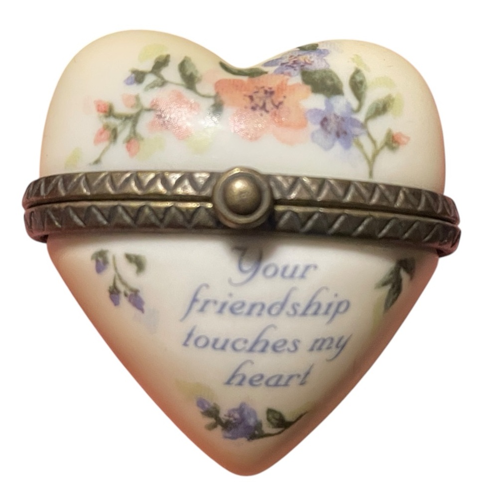 Midwest of Cannon Falls PHB Collection Hand Painted Friendship Heart Trinket Box